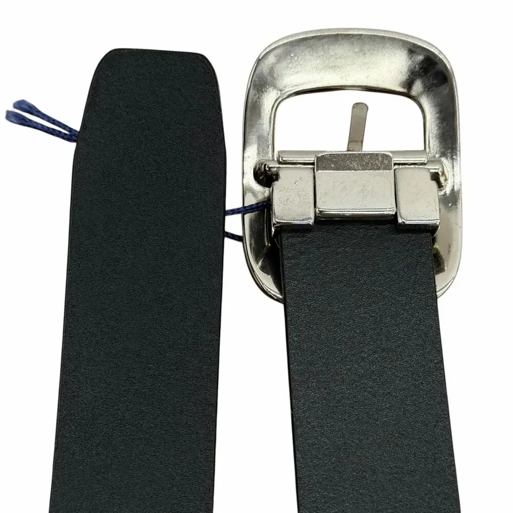 Allen Solly Dress Leather Belt Mens M Black Office Professional Classic Modern